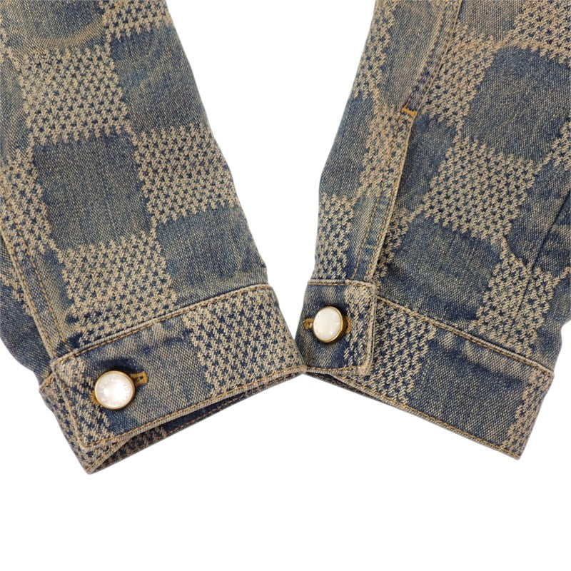 ルイヴィトン LOUIS VUITTON ダミエ 50 デニムジャケット コットン ブルー メンズ【中古】【ABランク】