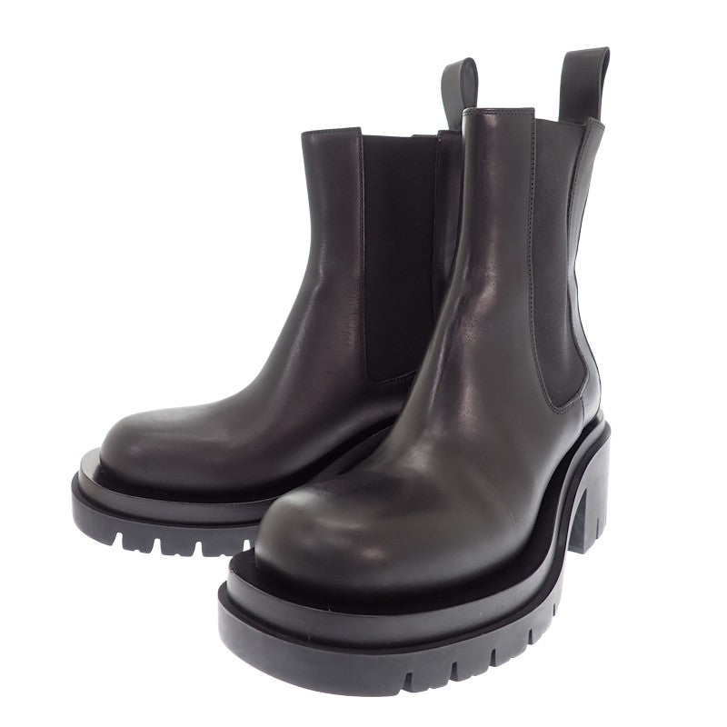 ボッテガヴェネタ BOTTEGA VENETA ラグ チェルシー ブーツ レザー ラバー ブラック レディース【中古】【Bランク】