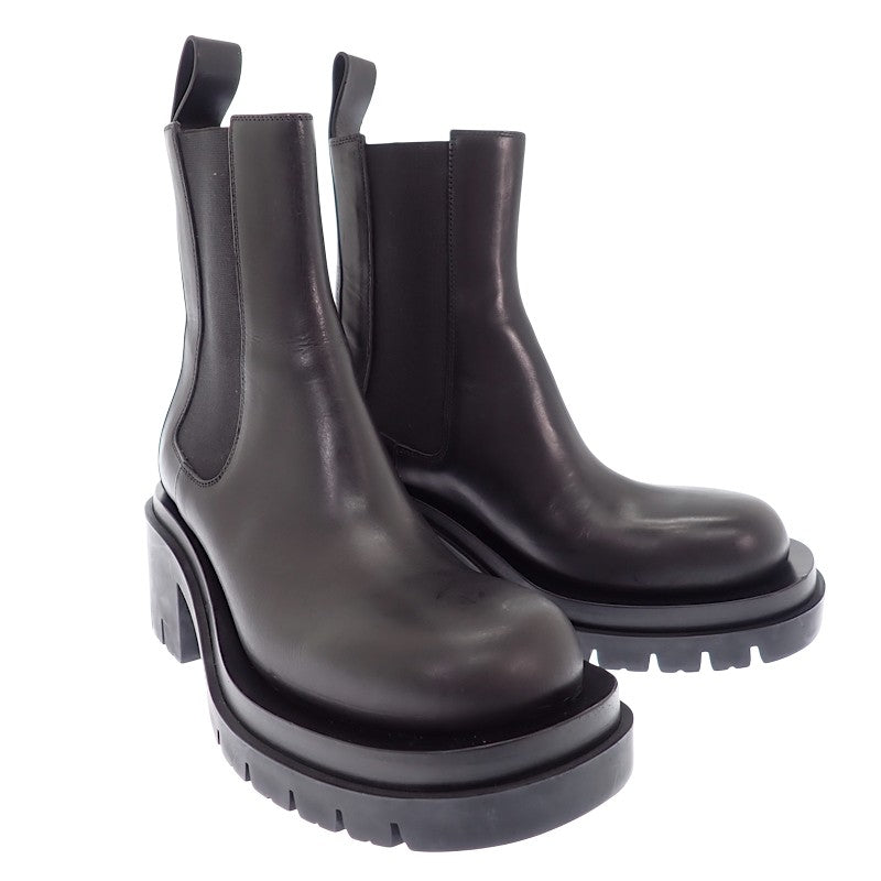 ボッテガヴェネタ BOTTEGA VENETA ラグ チェルシー ブーツ レザー ラバー ブラック レディース【中古】【Bランク】