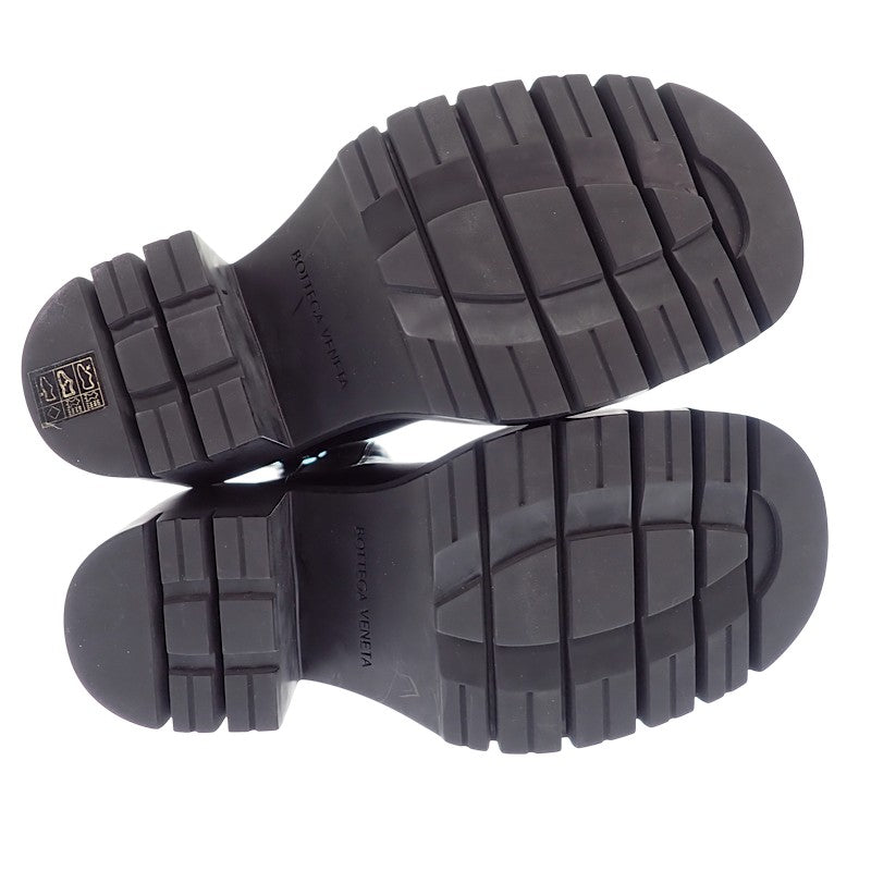 ボッテガヴェネタ BOTTEGA VENETA ラグ チェルシー ブーツ レザー ラバー ブラック レディース【中古】【Bランク】
