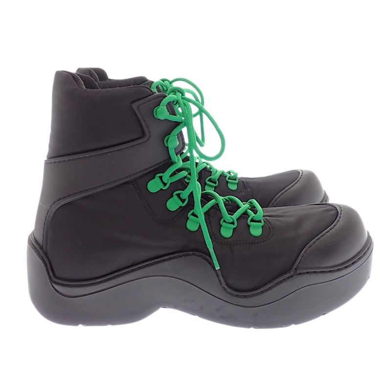 ボッテガヴェネタ BOTTEGA VENETA パドル ボンバー アンクルブーツ 667064 VBSD7 1295 ブーツ ナイロン ラバー ブラック メンズ【中古】【ABランク】