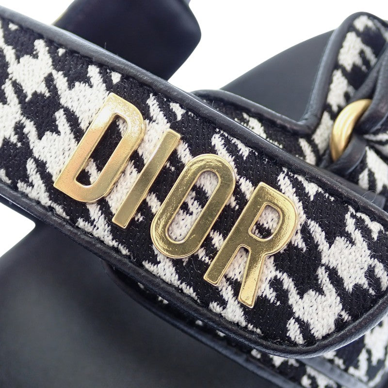 クリスチャンディオール Christian Dior Dioract サンダル サンダル ブラック ホワイト ゴールド金具 レディース【中古】【ABランク】