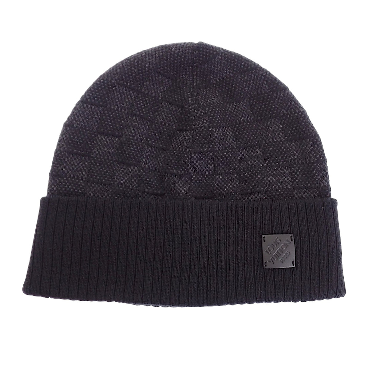 ルイヴィトン LOUIS VUITTON ビーニー ネオプティ ダミエ M77983 ニットキャップ ウール ブラック メンズ レディース【中古】【ABランク】
