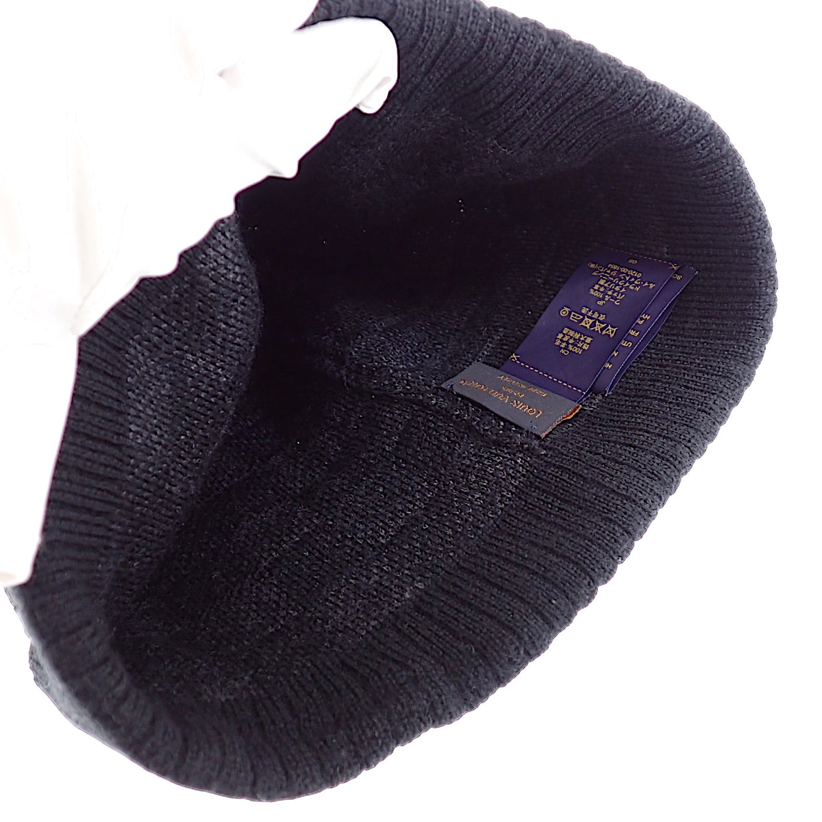 ルイヴィトン LOUIS VUITTON ビーニー ネオプティ ダミエ M77983 ニットキャップ ウール ブラック メンズ レディース【中古】【ABランク】