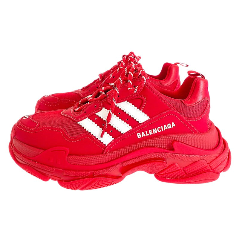 バレンシアガ BALENCIAGA アディダス adidas Triple S 712821 スニーカー レザー レッド メンズ【中古】【Aランク】
