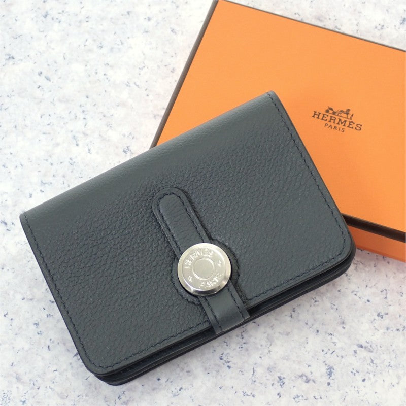 エルメス HERMES ドゴンコンパクト カードケース エバーカラー グレー グリメイヤー メンズ レディース【中古】【Aランク】