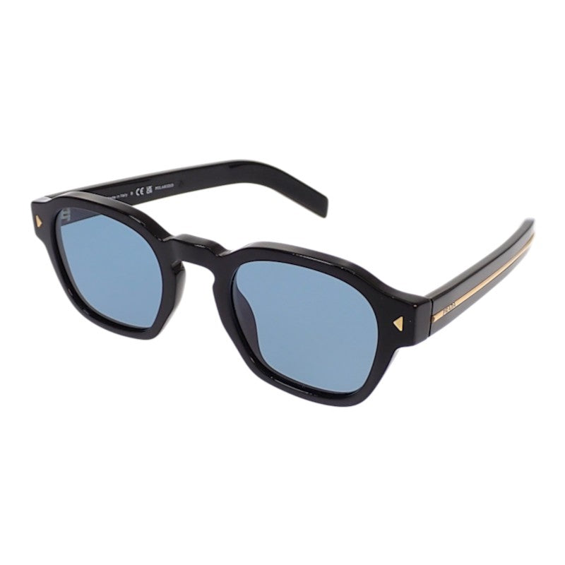 プラダ PRADA メタルプラーク SPRA16_F16K_FE04D_C_A053 サングラス アセテート ブラック ターコイズブルー ゴールド金具 メンズ【中古】【ABランク】