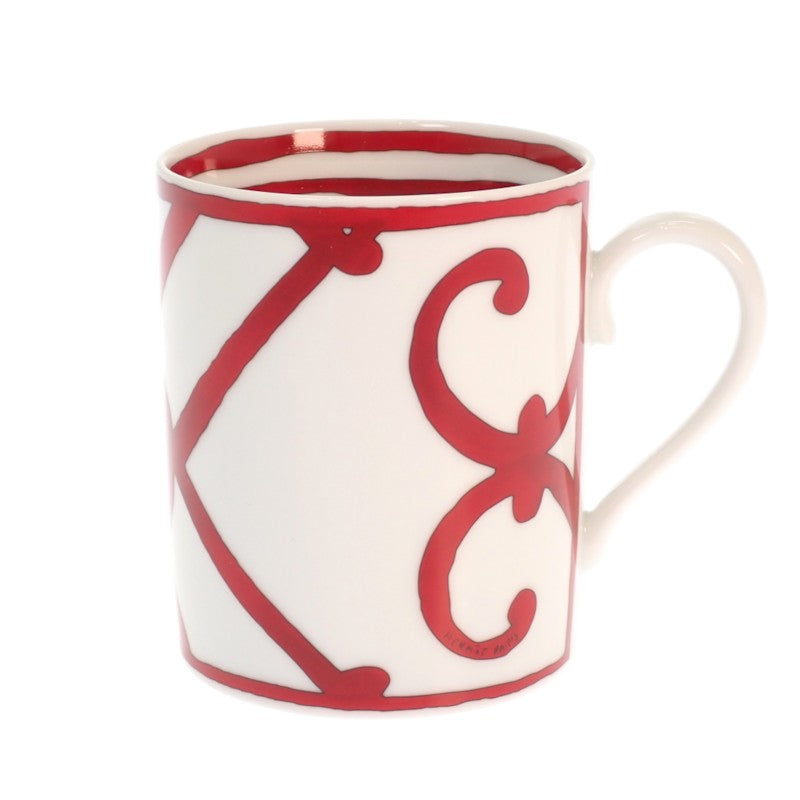 エルメス HERMES ガダルキヴィール マグカップNo2 P011032P 食器 ポーセリン レッド ホワイト【中古】【Sランク】
