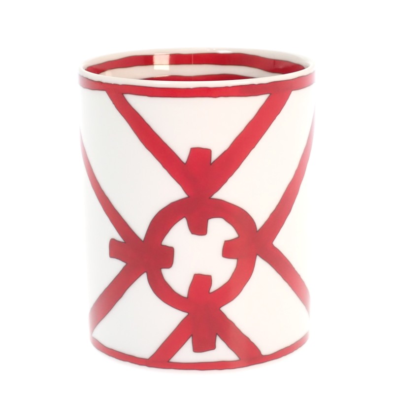 エルメス HERMES ガダルキヴィール マグカップNo2 P011032P 食器 ポーセリン レッド ホワイト【中古】【Sランク】