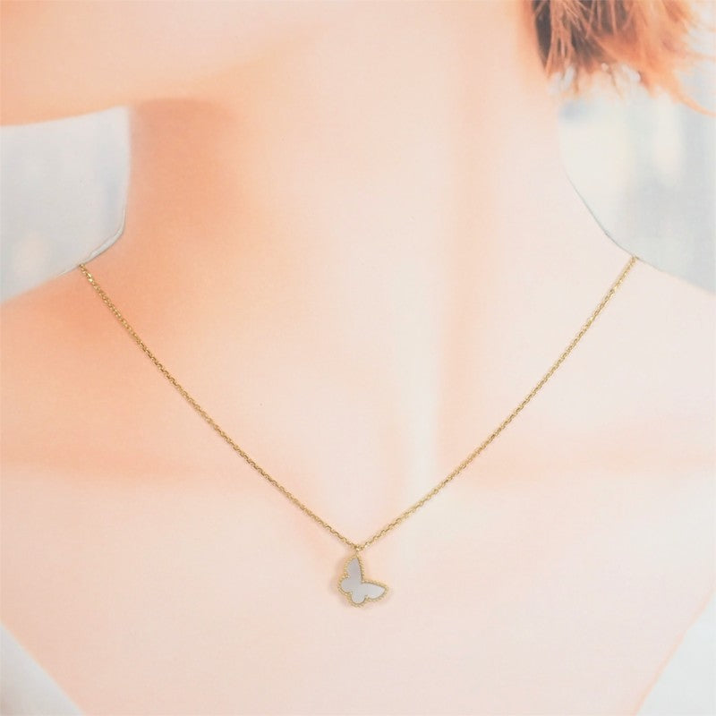 ヴァンクリーフ＆アーペル Van Cleef & Arpels スウィート パピヨン VCARF69300 ネックレス マザーオブパール K18イエローゴールド 真珠母貝 パール レディース【中古】【Aランク】