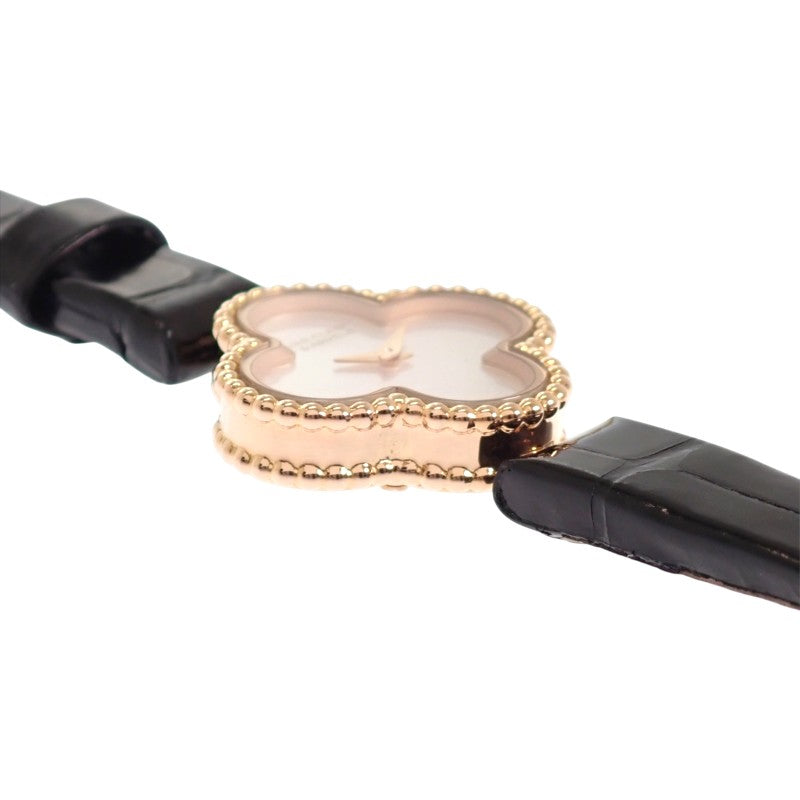 ヴァンクリーフ＆アーペル Van Cleef & Arpels スウィート アルハンブラ ウォッチ VCARO8SF00 腕時計 K18ピンクゴールド レザー クオーツ レディース【中古】【Aランク】