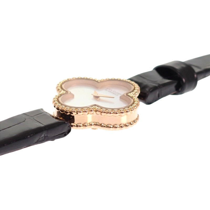 ヴァンクリーフ＆アーペル Van Cleef & Arpels スウィート アルハンブラ ウォッチ VCARO8SF00 腕時計 K18ピンクゴールド レザー クオーツ レディース【中古】【Aランク】