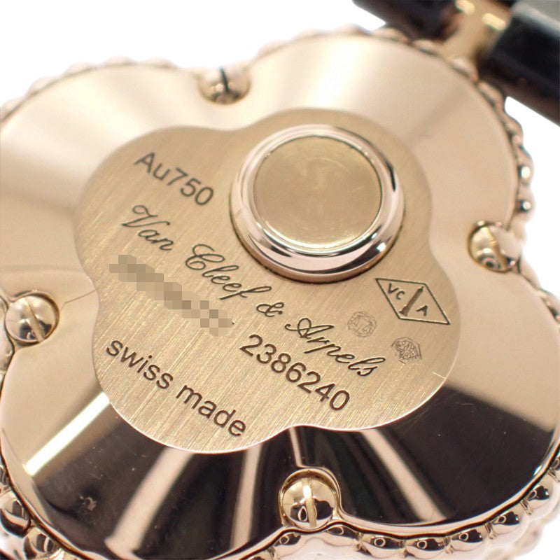 ヴァンクリーフ＆アーペル Van Cleef & Arpels スウィート アルハンブラ ウォッチ VCARO8SF00 腕時計 K18ピンクゴールド レザー クオーツ レディース【中古】【Aランク】
