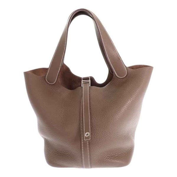 エルメス HERMES ピコタンロック MM ハンドバッグ トリヨンクレマンス エトゥープ ベージュ シルバー金具 レディース【中古】【Bランク】