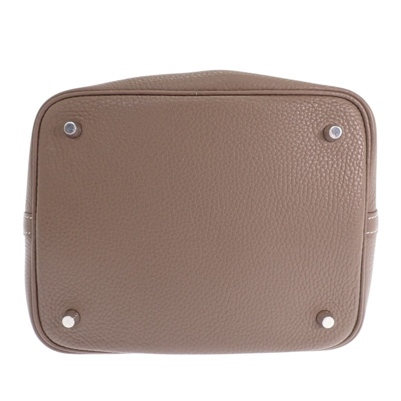 エルメス HERMES ピコタンロック MM ハンドバッグ トリヨンクレマンス エトゥープ ベージュ シルバー金具 レディース【中古】【Bランク】