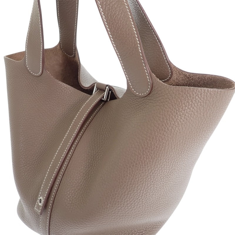 エルメス HERMES ピコタンロック MM ハンドバッグ トリヨンクレマンス エトゥープ ベージュ シルバー金具 レディース【中古】【Bランク】