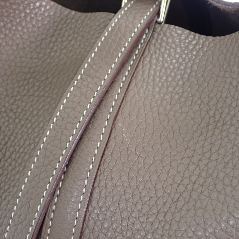 エルメス HERMES ピコタンロック MM ハンドバッグ トリヨンクレマンス エトゥープ ベージュ シルバー金具 レディース【中古】【Bランク】