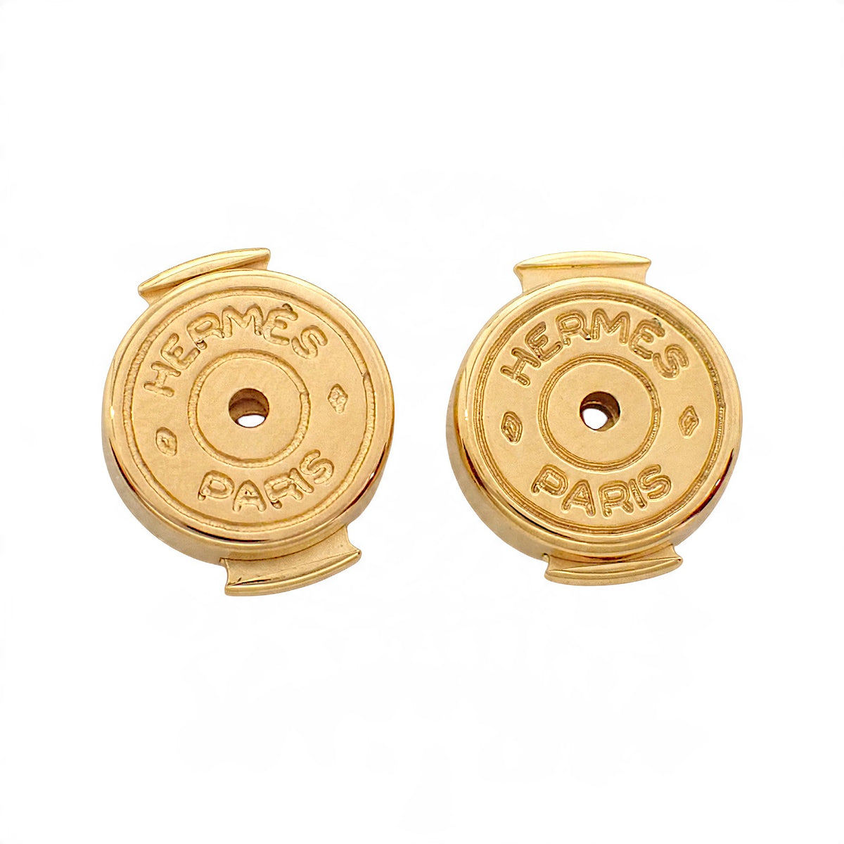 エルメス HERMES カージュドアッシュ Hキューブ ピアス メタル ピンク ゴールド金具 レディース【中古】【ABランク】