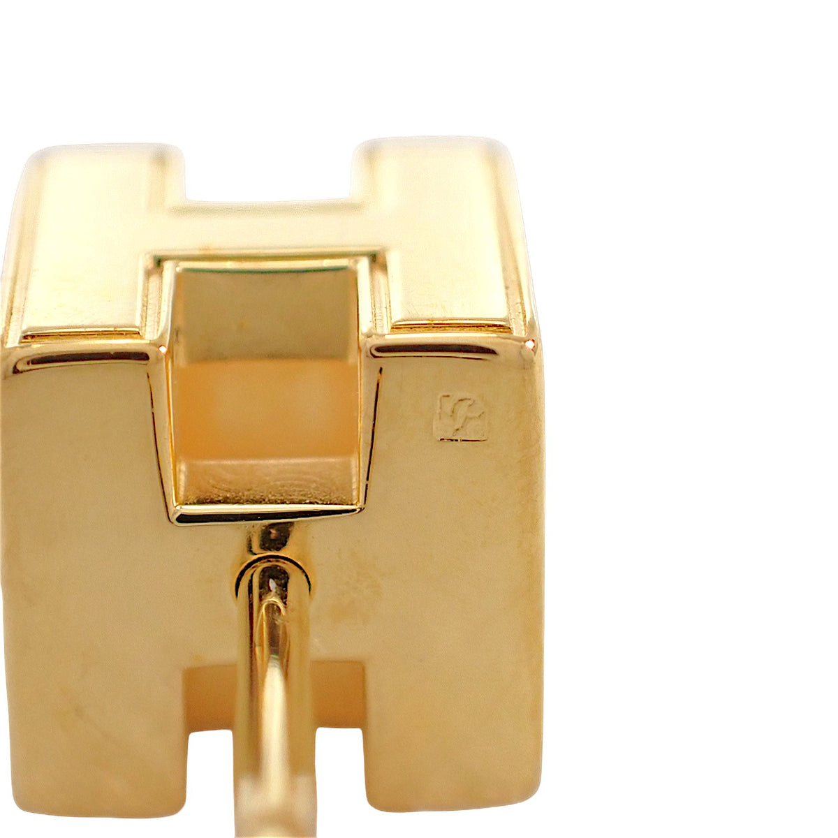 エルメス HERMES カージュドアッシュ Hキューブ ピアス メタル ピンク ゴールド金具 レディース【中古】【ABランク】