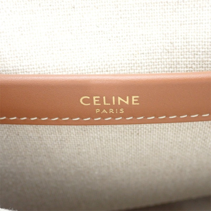 セリーヌ CELINE スモール カバ タイス ジャガード 199162ERP 2WAYバッグ ショルダーバッグ トートバッグ コットン カーフ ホワイト ネイビー ゴールド金具 レディース【中古】【Aランク】