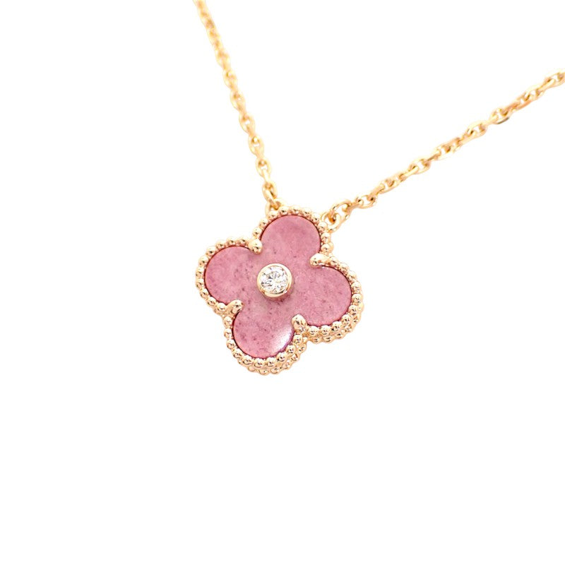 ヴァンクリーフ＆アーペル Van Cleef & Arpels ヴィンテージ アルハンブラ 2021年限定 VCARP7TD00 ネックレス K18ピンクゴールド ロードナイト ダイヤモンド レディース【中古】【Aランク】