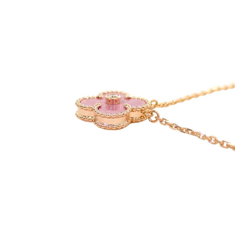 ヴァンクリーフ＆アーペル Van Cleef & Arpels ヴィンテージ アルハンブラ 2021年限定 VCARP7TD00 ネックレス K18ピンクゴールド ロードナイト ダイヤモンド レディース【中古】【Aランク】