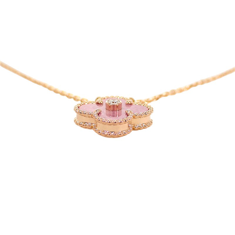 ヴァンクリーフ＆アーペル Van Cleef & Arpels ヴィンテージ アルハンブラ 2021年限定 VCARP7TD00 ネックレス K18ピンクゴールド ロードナイト ダイヤモンド レディース【中古】【Aランク】