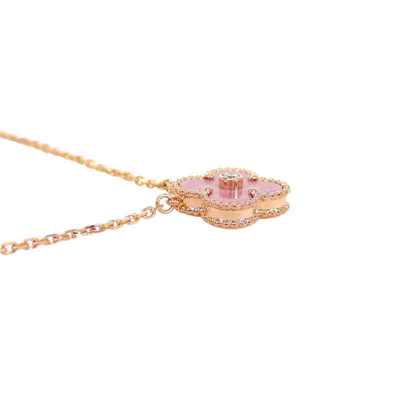 ヴァンクリーフ＆アーペル Van Cleef & Arpels ヴィンテージ アルハンブラ 2021年限定 VCARP7TD00 ネックレス K18ピンクゴールド ロードナイト ダイヤモンド レディース【中古】【Aランク】