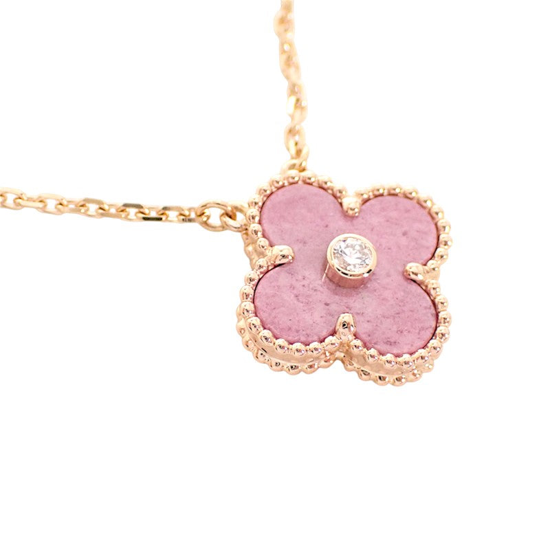 ヴァンクリーフ＆アーペル Van Cleef & Arpels ヴィンテージ アルハンブラ 2021年限定 VCARP7TD00 ネックレス K18ピンクゴールド ロードナイト ダイヤモンド レディース【中古】【Aランク】