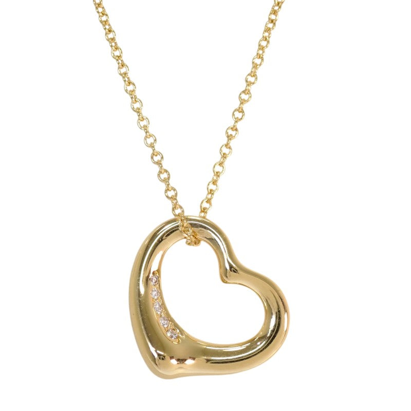 ティファニー TIFFANY&Co. オープンハートペンダント ネックレス K18イエローゴールド ダイヤモンド レディース【中古】【Aランク】