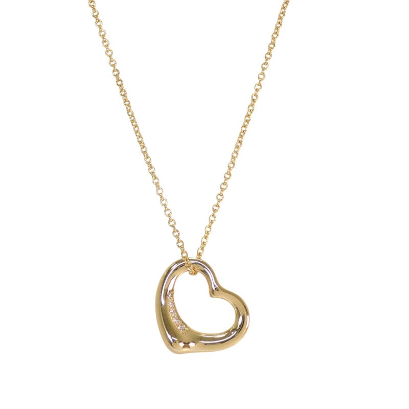 ティファニー TIFFANY&Co. オープンハートペンダント ネックレス K18イエローゴールド ダイヤモンド レディース【中古】【Aランク】