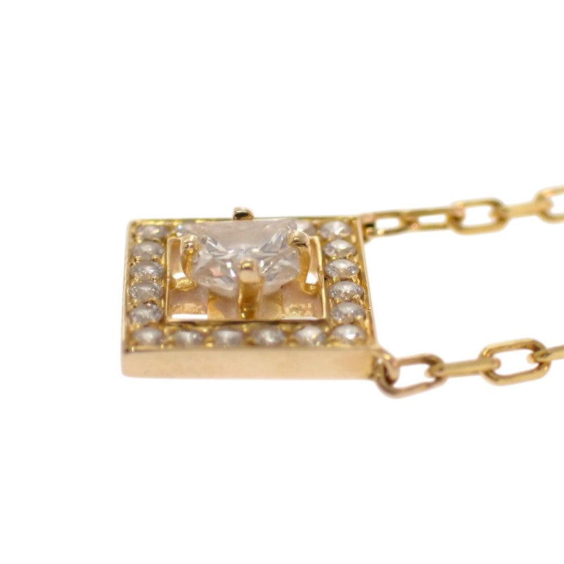 ブシュロン Boucheron アバ スクエア ダイヤ ネックレス K18イエローゴールド 18金 ダイヤモンド レディース【中古】【Aランク】