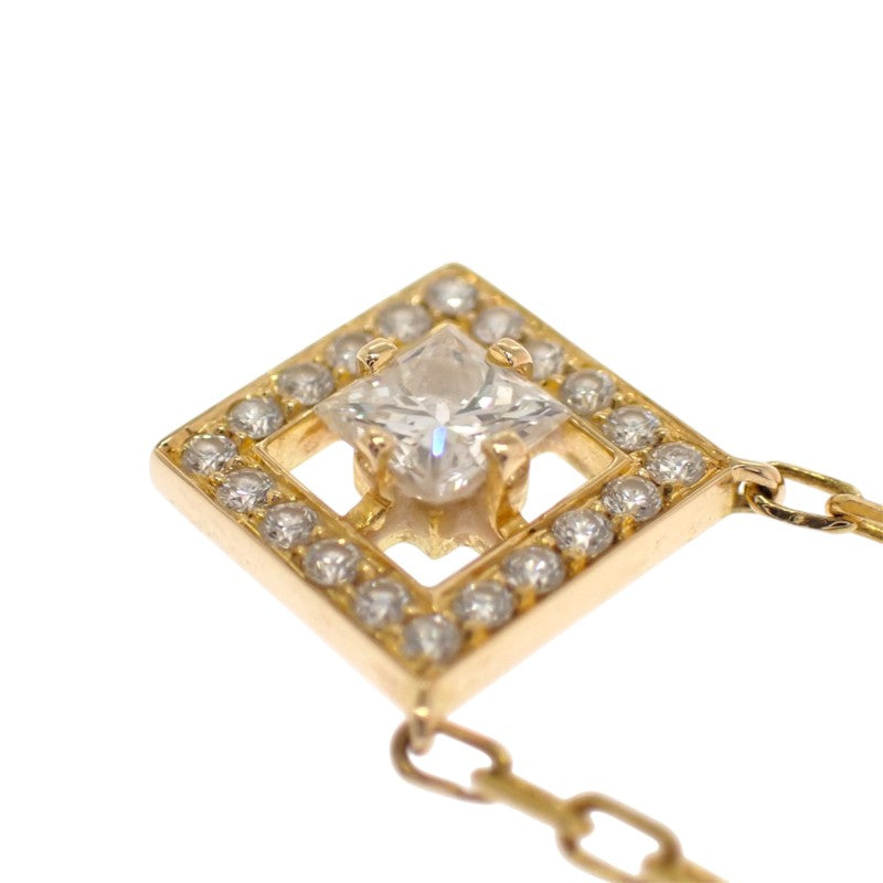 ブシュロン Boucheron アバ スクエア ダイヤ ネックレス K18イエローゴールド 18金 ダイヤモンド レディース【中古】【Aランク】