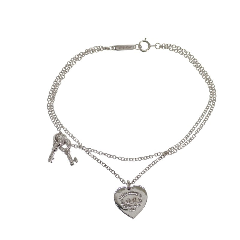 ティファニー TIFFANY&Co. ラブハートタグ・キー リターントゥティファニー ブレスレット K18ホワイトゴールド ダイヤモンド レディース【中古】【Aランク】