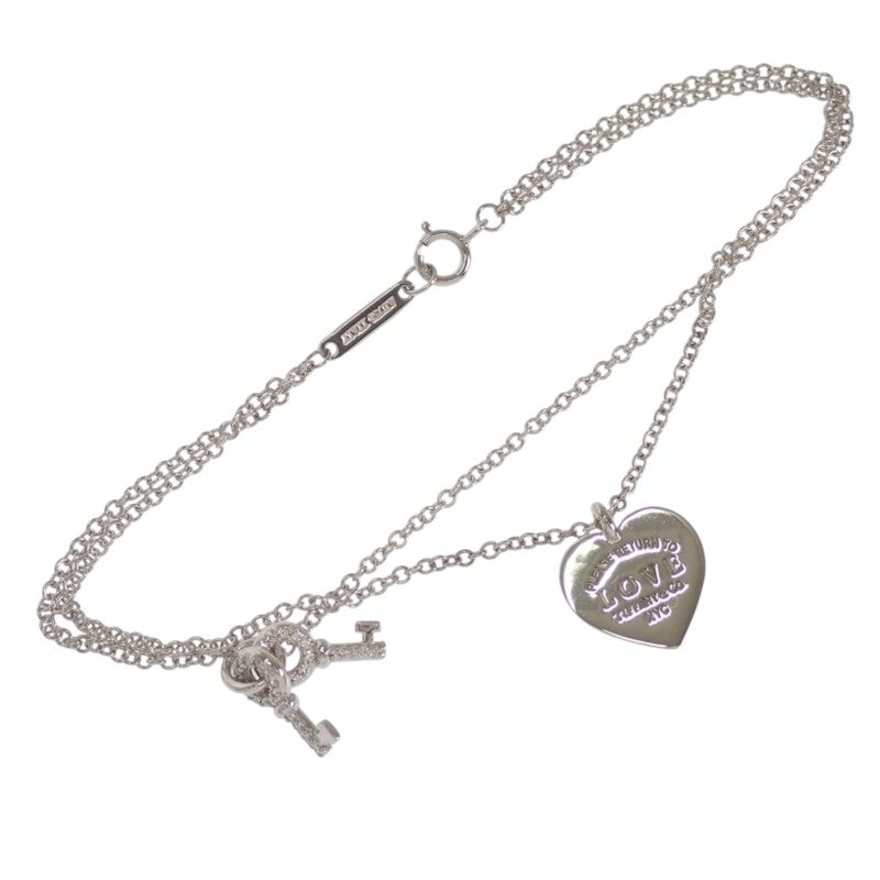 ティファニー TIFFANY&Co. ラブハートタグ・キー リターントゥティファニー ブレスレット K18ホワイトゴールド ダイヤモンド レディース【中古】【Aランク】