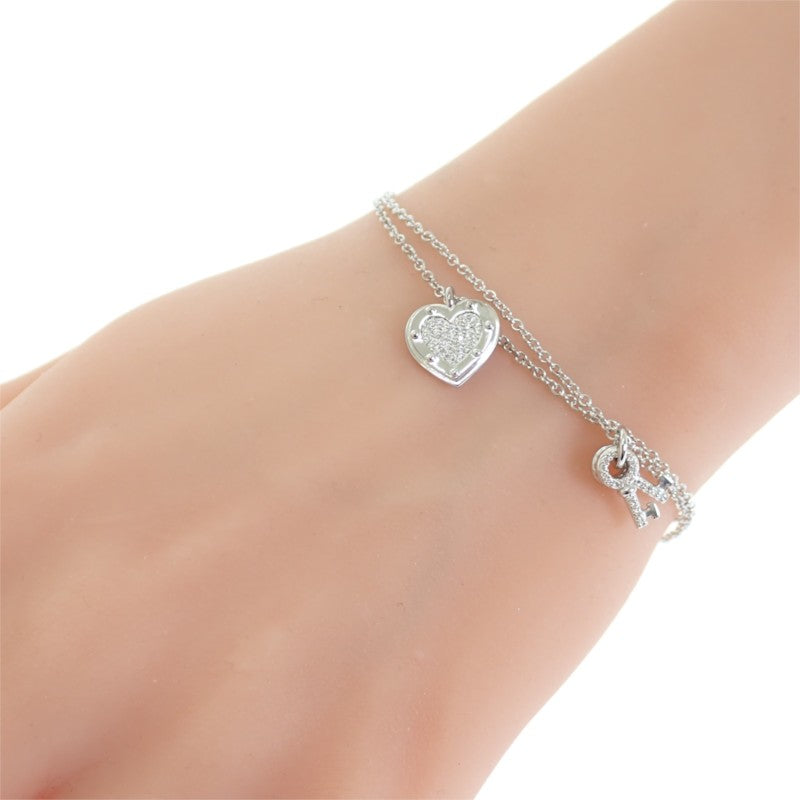 ティファニー TIFFANY&Co. ラブハートタグ・キー リターントゥティファニー ブレスレット K18ホワイトゴールド ダイヤモンド レディース【中古】【Aランク】