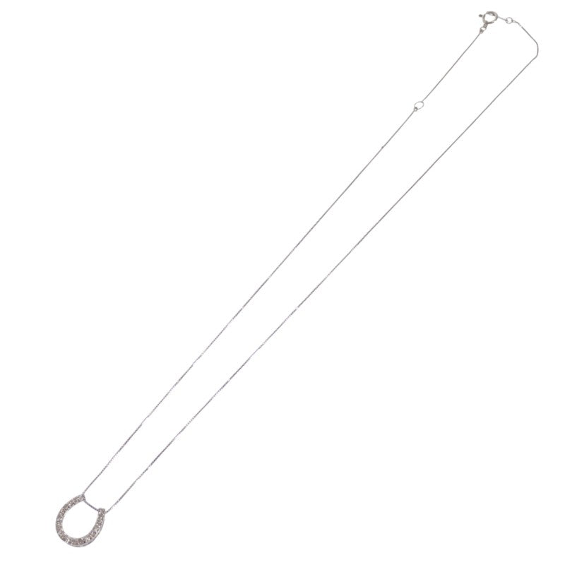 ホースシュー ネックレス K18ホワイトゴールド ダイヤモンド レディース【中古】【Aランク】