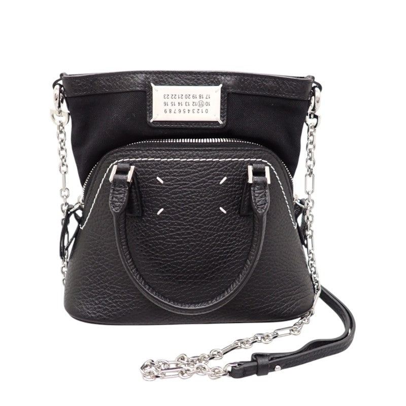 メゾンマルジェラ MAISON MARGIELA 5AC マイクロ S56WG0081 2WAYバッグ ショルダーバッグ カーフ ブラック シルバー金具 レディース メンズ【中古】【Aランク】