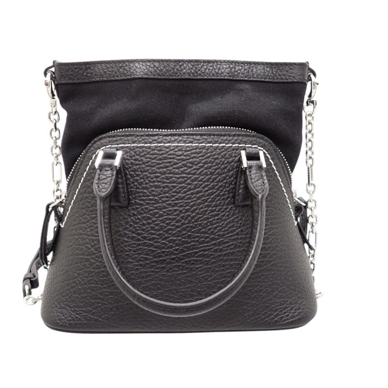 メゾンマルジェラ MAISON MARGIELA 5AC マイクロ S56WG0081 2WAYバッグ ショルダーバッグ カーフ ブラック シルバー金具 レディース メンズ【中古】【Aランク】