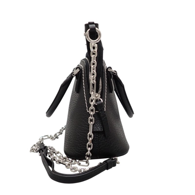 メゾンマルジェラ MAISON MARGIELA 5AC マイクロ S56WG0081 2WAYバッグ ショルダーバッグ カーフ ブラック シルバー金具 レディース メンズ【中古】【Aランク】