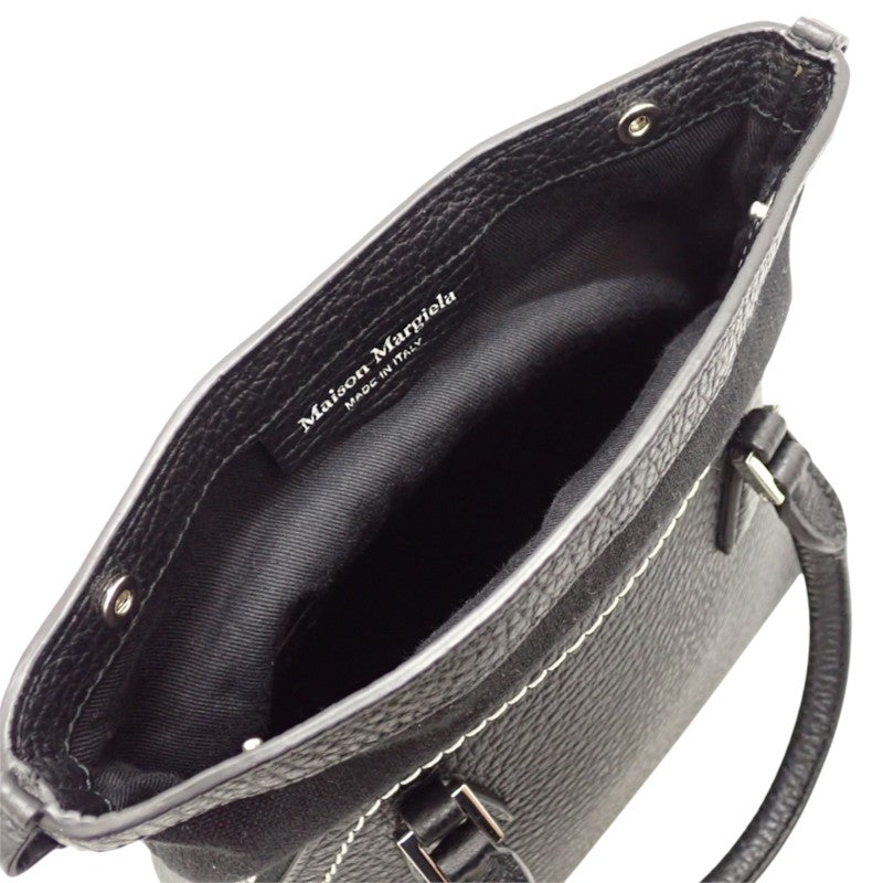 メゾンマルジェラ MAISON MARGIELA 5AC マイクロ S56WG0081 2WAYバッグ ショルダーバッグ カーフ ブラック シルバー金具 レディース メンズ【中古】【Aランク】