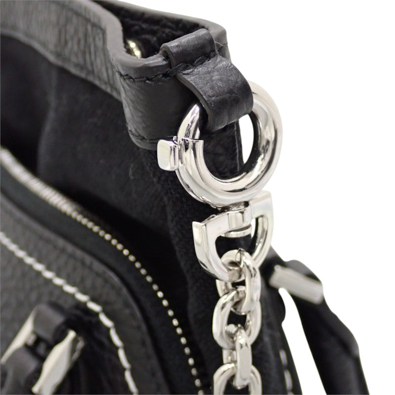 メゾンマルジェラ MAISON MARGIELA 5AC マイクロ S56WG0081 2WAYバッグ ショルダーバッグ カーフ ブラック シルバー金具 レディース メンズ【中古】【Aランク】