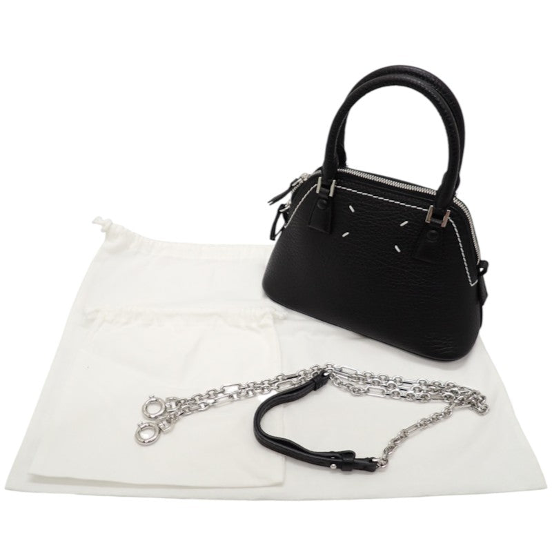 メゾンマルジェラ MAISON MARGIELA 5AC マイクロ S56WG0081 2WAYバッグ ショルダーバッグ カーフ ブラック シルバー金具 レディース メンズ【中古】【Aランク】