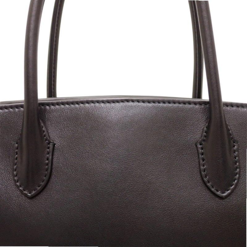 ザ・ロウ The Row マルロ12 MARLO 12 W1802L72BAS ハンドバッグ カーフ ブラック シルバー金具 レディース メンズ ユニセックス【中古】【ABランク】
