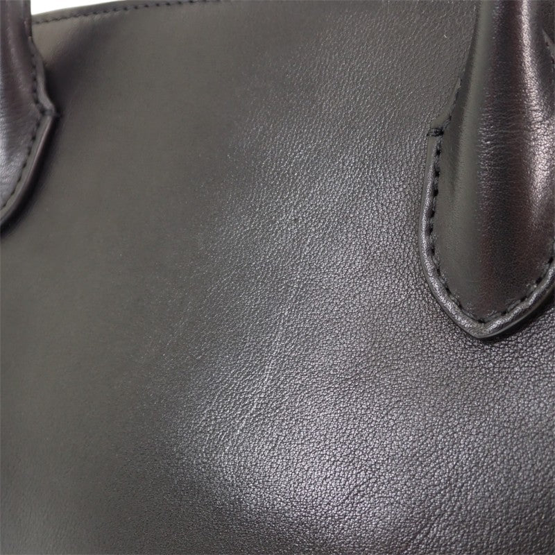 ザ・ロウ The Row マルロ12 MARLO 12 W1802L72BAS ハンドバッグ カーフ ブラック シルバー金具 レディース メンズ ユニセックス【中古】【ABランク】