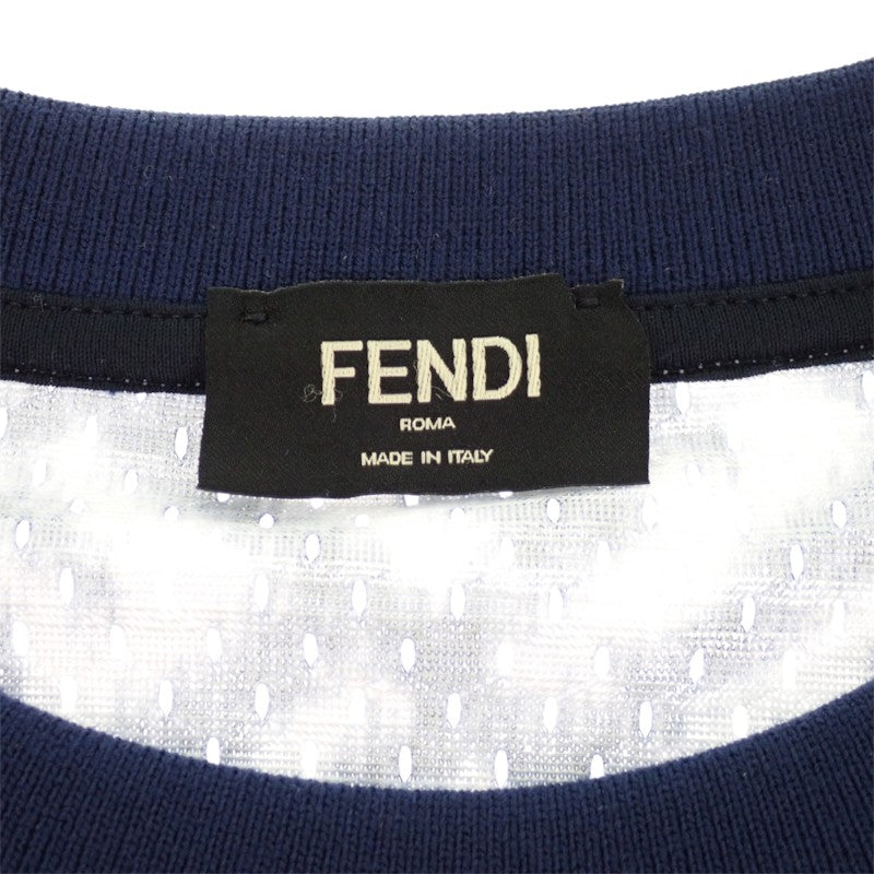 フェンディ FENDI テクニカルメッシュ S FAF682AN66F1KRN 半袖Ｔシャツ ポリエステル ブルー メンズ【中古】【Aランク】