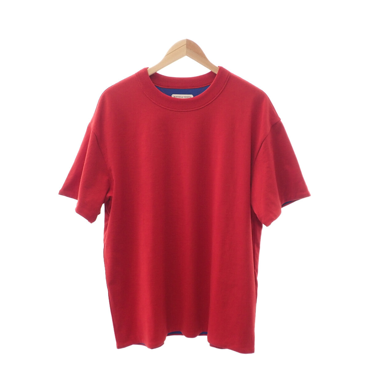 ボッテガヴェネタ BOTTEGA VENETA ダブルレイヤー S 661788_V16E0 半袖Ｔシャツ コットン レッド ブルー メンズ レディース【中古】【Aランク】