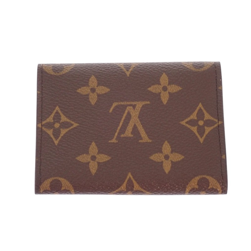ルイヴィトン LOUIS VUITTON アンヴェロップ・カルト ドゥ ヴィジット M63801 モノグラム カードケース ブラウン ゴールド金具 レディース メンズ【中古】【Sランク】