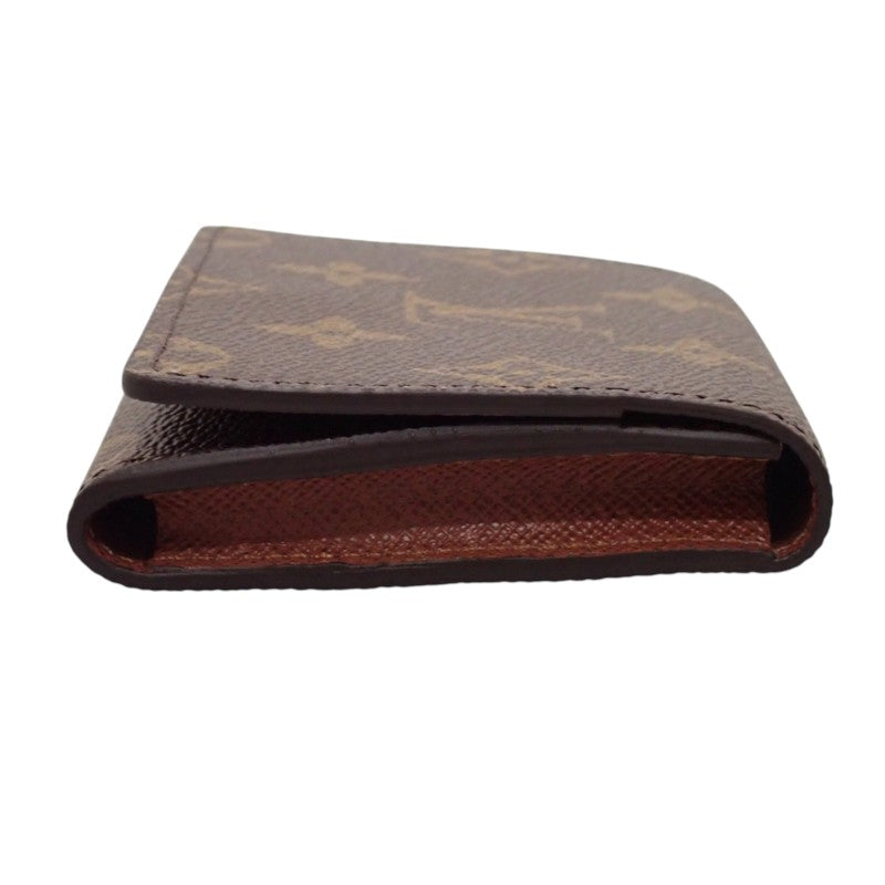 ルイヴィトン LOUIS VUITTON アンヴェロップ・カルト ドゥ ヴィジット M63801 モノグラム カードケース ブラウン ゴールド金具 レディース メンズ【中古】【Sランク】