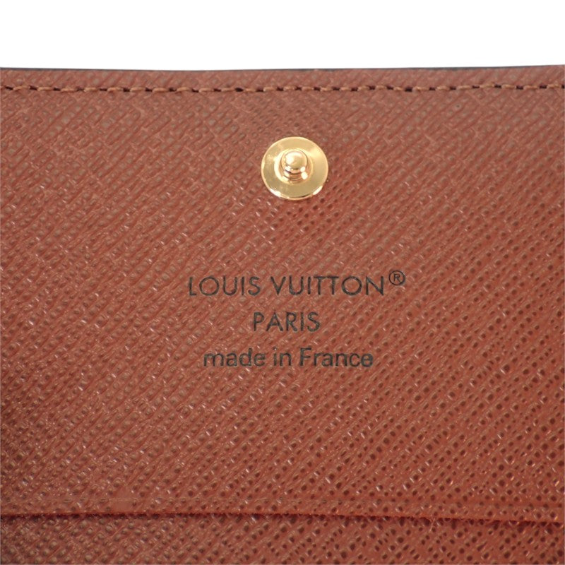 ルイヴィトン LOUIS VUITTON アンヴェロップ・カルト ドゥ ヴィジット M63801 モノグラム カードケース ブラウン ゴールド金具 レディース メンズ【中古】【Sランク】